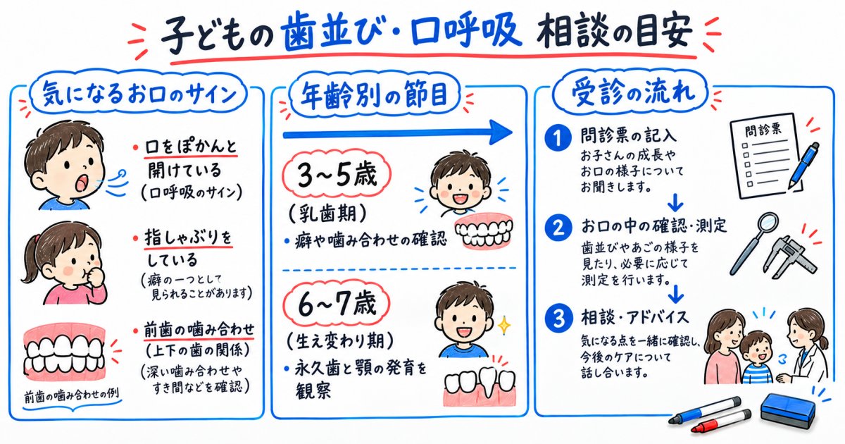 子どもの口呼吸や歯並び相談のタイミングは？受診目安と年齢別の選び方